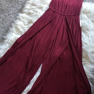 LOFT burgundy beach romper
